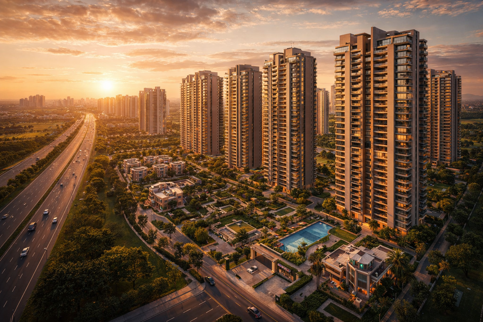 Best High Rise Projects in Noida 2026 Modern high rise apartments in Noida showing premium residential projects and real estate investment growth