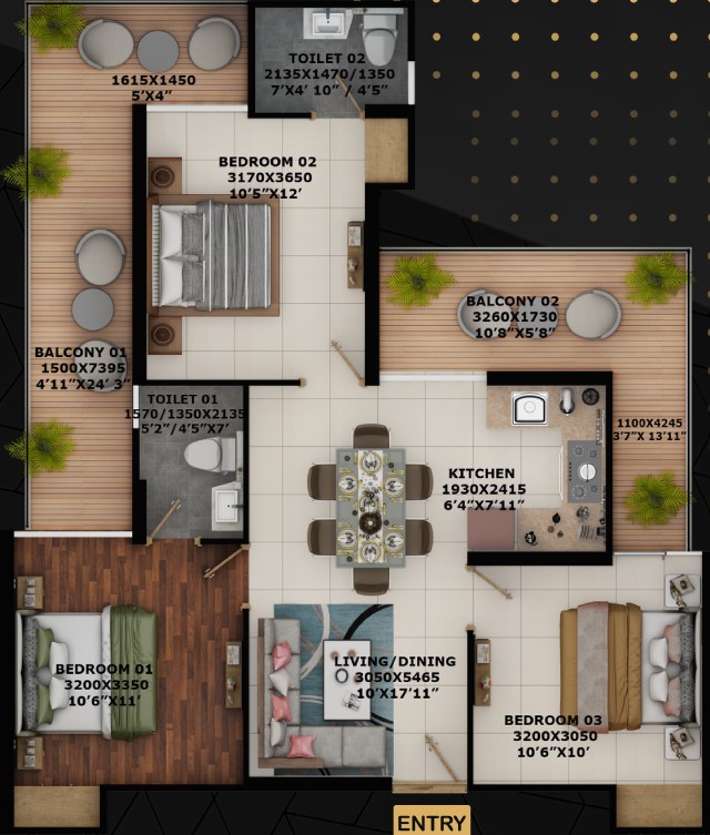 3 BHK Layout